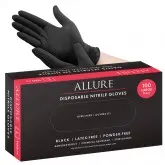 Allure Nitrile Disposable Gloves Black 100pk - Large